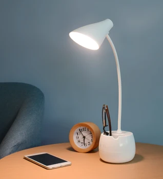 Stalo Lempa LED 3 Lygių Ryškumo Įkrovimo Stalo Lempa Telefono Turėtojas Bazinė LED Lempos Kolegijos Bendrabučio Skaityti Stalo Lempa Studijų
