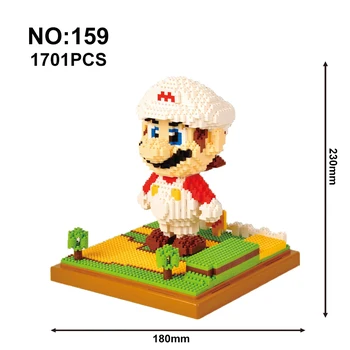 Super Mario Duomenys Modelis Blokai Animacinių filmų Anime Mario Bros Yoshi Surinkti Mini Plytų Juguetes Žaislai Vaikams