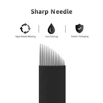 Super Sharp 0.18 mm, Juodos spalvos Nano Pin Microblading Adatos permanentinis Makiažas Adata Antakių Vadovas Tatuiruotė Adatos Ašmenys 3D Siuvinėjimas