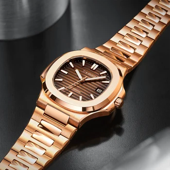 TESEN Vyrų Prabangos Prekės Sporto Laikrodžiai Vyrų Karinės Automatinis Mechaninis laikrodis Plieno Šviesos Ranka Patek Žiūrėti AAA 