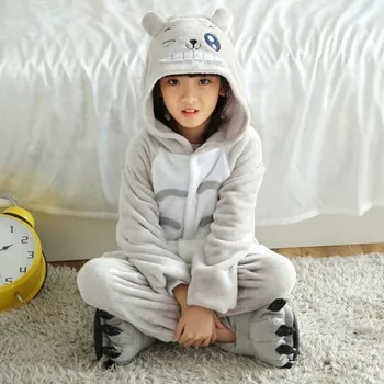 Totoro darbo drabužiai Jumpsuit su Kišenėmis Vaikų Cosplay Kostiumas Pilkas Kigurumi Onesie Antklodė Pabėgiai Vaikai Pajama Klubo Su Užtrauktuku