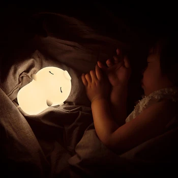 Vaikų Mielas Kiaulių spalvotu LED Įkraunamas Nakties Šviesos Vaikai Kūdikio Miegamojo Patalpų Naktiniai Apdailos Kūrybos Dovana, USB Lempa