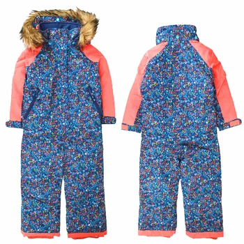 Vaikų Siamo Vėjo Vandeniui Snowproof Kūdikiams su Gobtuvu Berniukams ir mergaitėms, slidinėjimo kostiumai ir medvilnės, paminkštinta onesies slidinėjimo