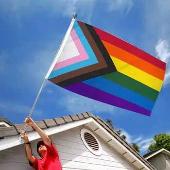 Vaivorykštės Vėliavos Banner Patvarus, Atsparus UV Pažangos Pasididžiavimas Vėliavos Paramą LGBT Vėliava