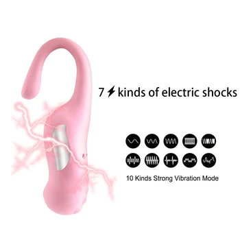 VATINE 7 Greičių Elektros Smūgio Vibratorius G-spot Klitorio Stimuliatorius Nuotolinio Valdymo Šuolis Kiaušinių Orgazmas Sekso Žaislai Moteris