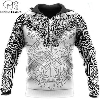 Viking Drakono Tatuiruote 3D Visi Per Atspausdintas Hoodie Harajuku Streetwear hoodies Palaidinukė Unisex Atsitiktinis Striukė sportiniai Kostiumai DW0131