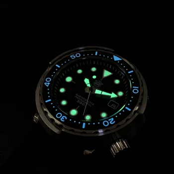 Vyrai dive laikrodžiai,STEELDIVE vyrų automatinis laikrodis 30ATM vandeniui savarankiškai vėjo mechaninis laikrodis Šveicarija šviesos tunų laikrodis