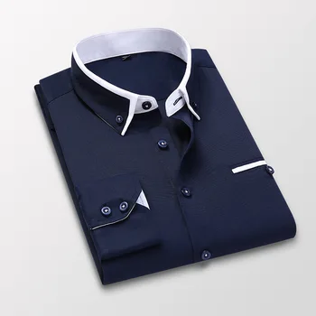 Vyriški marškiniai ilgomis rankovėmis slim fit marškinėliai pavasario prabangių verslo socialinės oficialią dėvėti drabužius vyriški marškiniai
