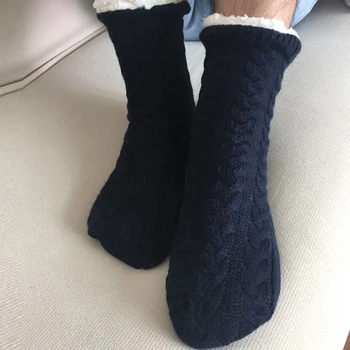 WEH mens šlepetė kojinės žiemos namų šlepetės tendencija Patalpų Grindų medvilnės kojinės batai Šiltas Tirštėti Plius Furry Skaidres Minkštas Šlepetes