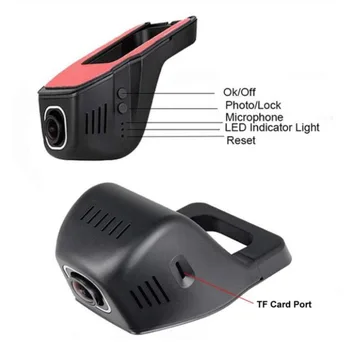 WHEXUNE Paslėpta Mini Kamera, Wifi, Automobilių Dvr Dual Lens Auto Vaizdo įrašymo Dashcam Registrator skaitmeniniai vaizdo įrašymo įrenginiai Brūkšnys Cams FHD 1080P Naktinio matymo