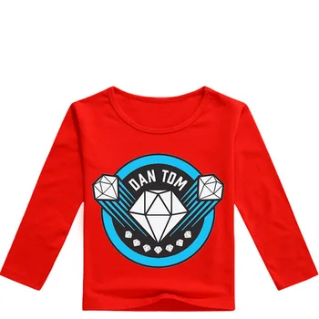 Z&Y 2-16Y Mados Deimantų DAN LAM T-SHIRT Vaikai Youtuber Žaidimų Drabužių Berniukų Marškinėliai ilgomis Rankovėmis Vaikų Viršūnes Mergaičių Marškiniai
