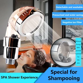 ZhangJi SPA nešiojamų Plaukų salonas šampūnas adapteris dušo galvutė aukšto slėgio barbershop vandens taupymo vonia su anijonų filtras kamuoliai