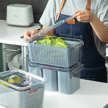 Šaldytuvas saugojimo krepšys nustatyti Šviežių Daržovių, Vaisių, Šviežių produktų Saugojimo Konteinerius, Šaldytuvas Lašelinę krepšelį Gaminti užsklanda