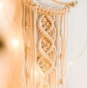 Šiaurės stiliaus rankomis austi medvilnės virvė star mėnulis Bohemijos kambario apdaila sienos kabo vaikų kambarį vaikų darželio dovana, siuvinėjimas