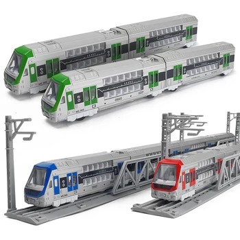 1:87 Modeliavimas Traukti Atgal, Automobilių dviaukštis Traukinys Modelis Magnetinis Variklis Traukinio greitųjų Geležinkelių Žaislas