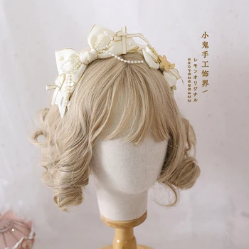 10 Spalvų Gotikos Stiliaus Lolita Mielas Lankas rankų darbas KC Lankelis Plaukų Aksesuarai Japonijos Derliaus Saldus Princesė Plaukų juostos galvos Apdangalai