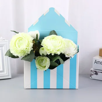 10PC Kūrybos Mini paketas tipo laukelyje kūrybos korėjos gėlių puokšte gėlių rankoje-sulankstytas dovanų dėžutėje Valentino Diena gėlių, dovanų dėžutėje
