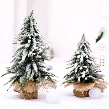 10vnt Kalėdų Papuošalų Kūrybos Mini Sniego Eglės Kalėdų Eglutė už kanapės, Flocking Sniego Arenoje Darbastalio Apdaila, Dirbtinis Medis