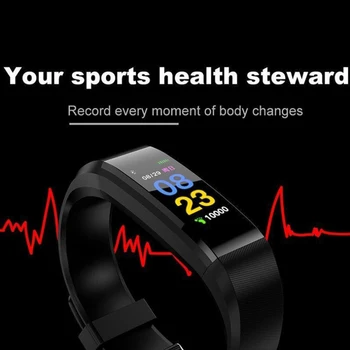 115 Plus Smart Silikono Watchs Fitness Tracker Širdies Ritmo Monitorius Juosta Tracker Smart Apyrankę Smart Žiūrėti Fitneso Sporto Prekės