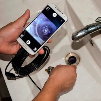 1M 5.5 m/7mm 6LED Mobilaus Telefono Objektyvą, USB Endoskopą vaizdo Kameros Vandeniui Lanksčios Vielos, Vamzdžių Tikrinimo Borescope, Skirtos 