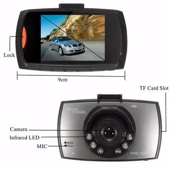 2,5 Colio LCD 1080P Automobilių DVR Kamera Brūkšnys Cam Vaizdo įrašymo G-jutiklis Naktinis Matymas Recroder vaizdo Kamera, Automobilių Priedai, Automobilių DVR Camer