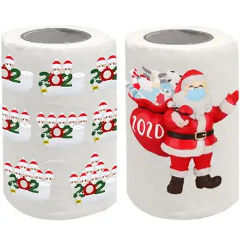 2 Ritiniais Kalėdų Modelis Popieriniu Rankšluosčiu Medienos Plaušiena, Popierius, Namų Valymo Popieriaus Ritinėlio Kalėdų Dekoratyvinių Audinių Popieriaus