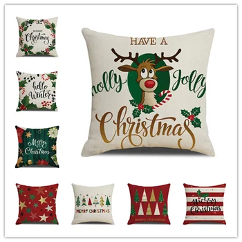 2019 naujų namų minkšta apdaila Kalėdų dieną užvalkalas lino spausdinimo sofa-lova, dekoratyvinės pagalvėlės juosmens užvalkalas automobilių užvalkalas