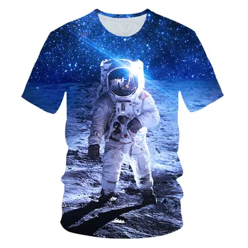 2019 Vasaros Vaikų 3D T-marškinėliai Berniukams, Mergaitėms Galaxy Kosmosą Astronautas Planetos Balionas 3D Spausdinimo marškinėliai Vaikai Šalis Puloveris Tshirts