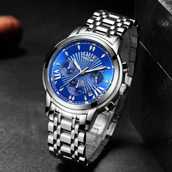 2020 LIGE Vandeniui Aukso laikrodis Vyrams Mados Kvarciniai Laikrodžiai Mens Visų Plieno Karinės Laikrodis Vyrų Spor Žiūrėti Relogio Masculino