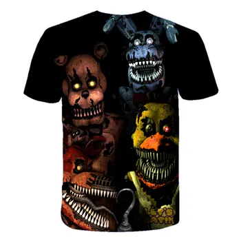 2020 naujas vasaros Siaubo T-shirt fnaf marškinėliai berniukams, print t shirt Lokys vasaros drabužių 3d spausdinimo vaikų drabužiai