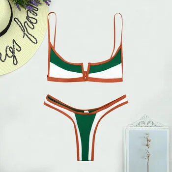 2020 Prekės Micro Thong Bikini Moterims maudymosi kostiumėlį Kratinys maudymosi Kostiumėliai Moterims Seksualus Maudymosi Kostiumą, Paminkštintas Biquini Paplūdimio drabužiai Monokini XL
