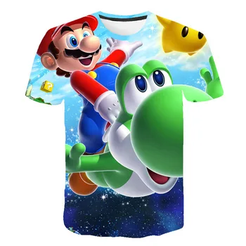 2020 Vaikai 3D Mario Print T-marškiniai, Kostiumas Berniukams, Mergaitėms Vasaros Tees Viršuje, Drabužiai Vaikams, Drabužiai Kūdikiams Atsitiktinis Marškinėlius Stree