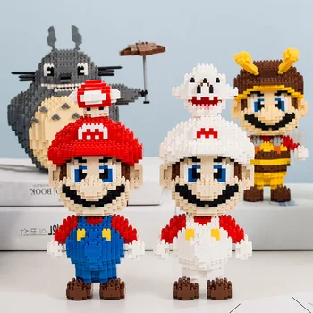 2100pcs+ Mini Kaminas Mario Bros Deimantų Kūrimo Bloką Yoshied Luigi Modelis Mirco Plytų Pav Žaislai Vaikams Dovanų