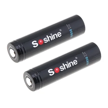 2vnt/daug Soshine 3.7 V 3600mAh 18650 Li-ion Įkraunama Baterija su Saugomų PCB LED Žibintai priekinių Žibintų