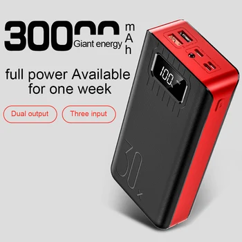 30000mAh Galia Banko C Tipo Micro USB KS Greito Įkrovimo Powerbank Už Xiaomi 