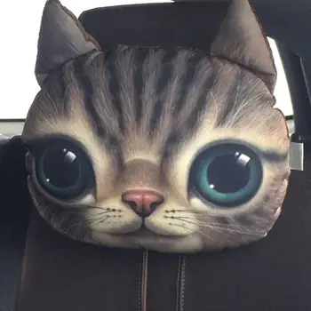 30cm*22cm 3D Atspausdintas Katė veido Automobilių Pagalvėlės Kaklo Poilsio Kaklo Pagalvėlė Su aktyvuotos anglies 2020 m. Naujų Automobilių Pagalvėlės 7 Spalvų
