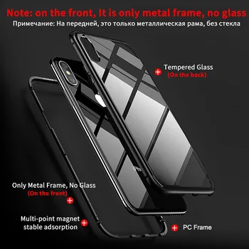 360 Magnetinio Atveju Xiaomi Redmi K20 Pastaba 8 7 5 6 Pro 8A 7A Pocophone F1 Mi 9 SE A3 lite 10 Pastaba Pro Grūdinto Stiklo Dangtis