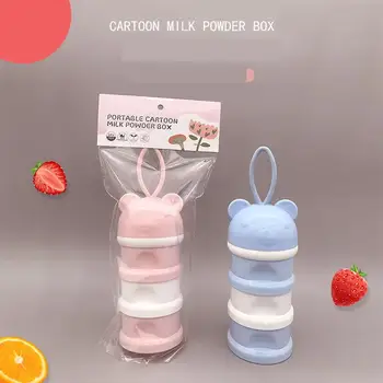 3Layer Lengva Stiliaus Nešiojamų Kūdikių Maisto Laikymo Dėžutė Vaikas Formulė Baby Kūdikių Pienu Esminius Grūdų Animacinių filmų Pieno Miltelių Dėžutė