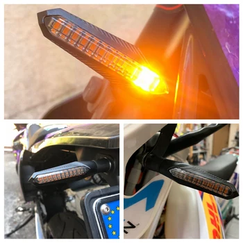 4 x Universalus LED Posūkio Signalai, Motociklo Rodyklių Gintaro Žibintas Galinis Mirksintis Signalas, Stabdžių Žibintai Rodikliai 