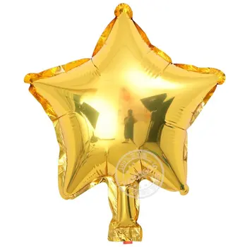 50pcs 10inch penkiakampės žvaigždės formos folija balionas gimtadienio, vestuvių dekoras gryna spalva metallic Pripučiami globos žaislai