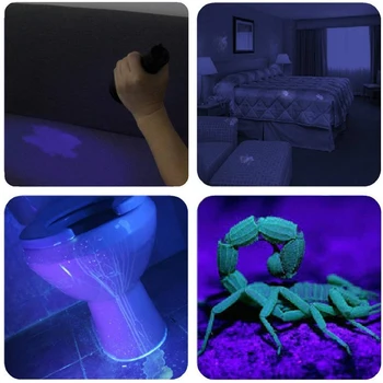 51 LED UV Ultra Violet Žibintuvėlis Lempos Šviesos Kontrolės Lemputė Elektriniai Fakelas
