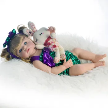 55 cm Silikono Reborn Baby Baby doll Žaislas su Mermaid dress up drabužius DOLLMAI nekilnojamojo gyvas originalios lėlės vaikams dovanų vonios žaislas