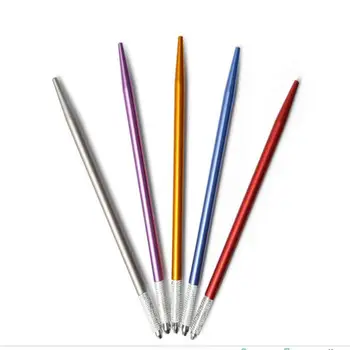 5vnt Aliuminio Lengvas Rankinis Adatų Laikiklis Caneta Tebori Microblading Pen Pagal Nemokamas Pristatymas
