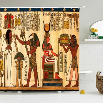 Afrikos Kultūros Dušo Užuolaidos Vonios Užuolaidų, Namų Dekoro Vonios kambarys Poliesteris atsparus Vandeniui Dušo Užuolaidos Egipto Faraonas su Kabliukais