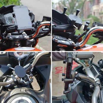 Aliuminio Motociklo Telefono Turėtojas Paramos Motociklo Telefono Laikiklis GPS Navigacijos Rankenos Metalo Turėtojas 3,5 - 6 colių Telefono