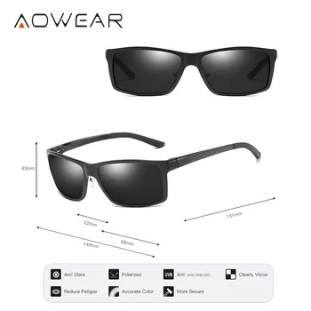 AOWEAR Prabanga Poliarizuoti Akiniai nuo saulės Vyrams, Prekės ženklo Dizaineris Aliuminio Aikštėje Retro Saulės Akiniai Vyrų UV400 Apsauginio Oculos Gafas