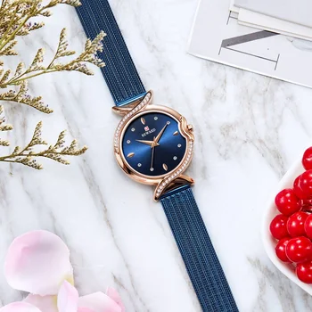 ATLYGIS Ponios Kvarco Žiūrėti Moterų Laikrodžiai Mados Atsitiktinis Nerūdijančio Plieno Dirželis Diamond Moterų Riešo Žiūrėti Blue Laikrodis Reloj Mujer