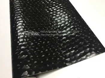 Aukščiausios kokybės juodosios Vandens Kubo Anglies pluošto lipdukas, automobilių įvyniojimo 3D carbon plėvelė specila tekstūros Vandens Kubo Vinilo Įklijos