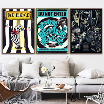 Beetlejuice Animacinių Filmų, Komiksų Stiliaus Plakatų Ir Grafikos Paveikslai Tapyba Sienos Paveiksl Derliaus Plakatas Dekoratyvinis Namų Dekoro Affiche