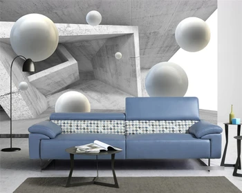 Beibehang Užsakymą šilkiniai papel de parede 3d tapetai trimatis daugiakampio kamuolys abstraktūs kosmoso vandens modelį, TV foną